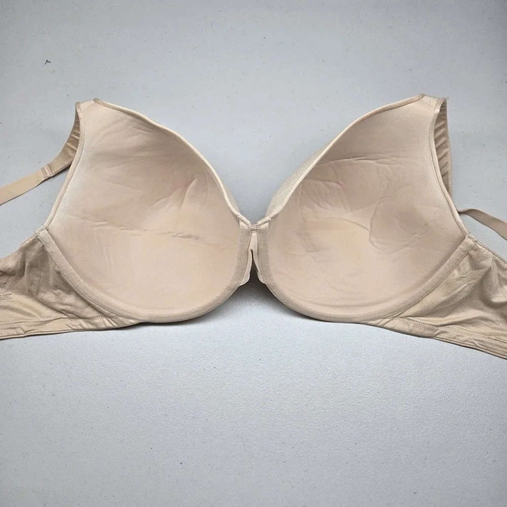 Catherines Women Bra 48DD Beige T Shirt Wireless Strap Adjustable